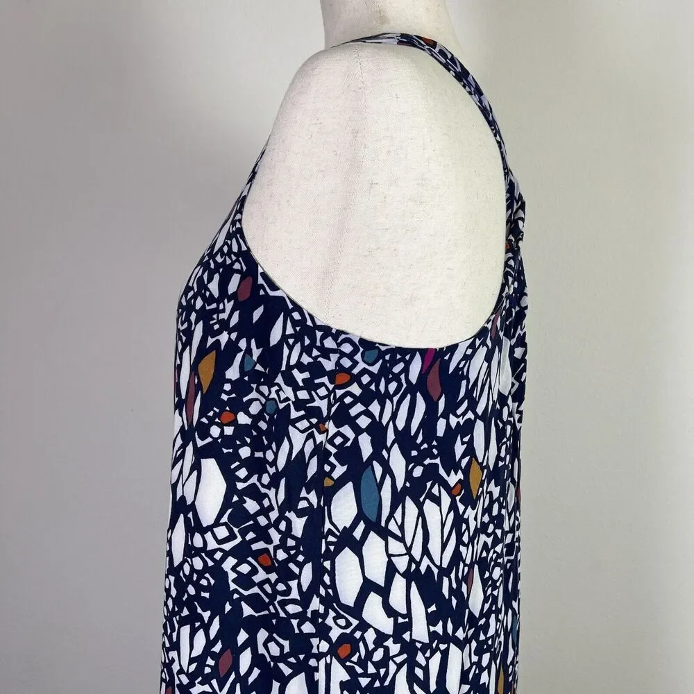 Anthropologie Edme and Esyllte‎ Dress Size Small Blue Tank Cross Back Boho Beach